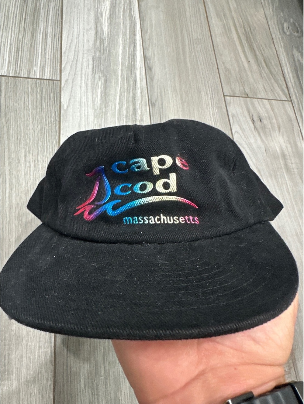 American vintage Monr's Cape Cod Massachusetts Black Adjustable Snapback Hat